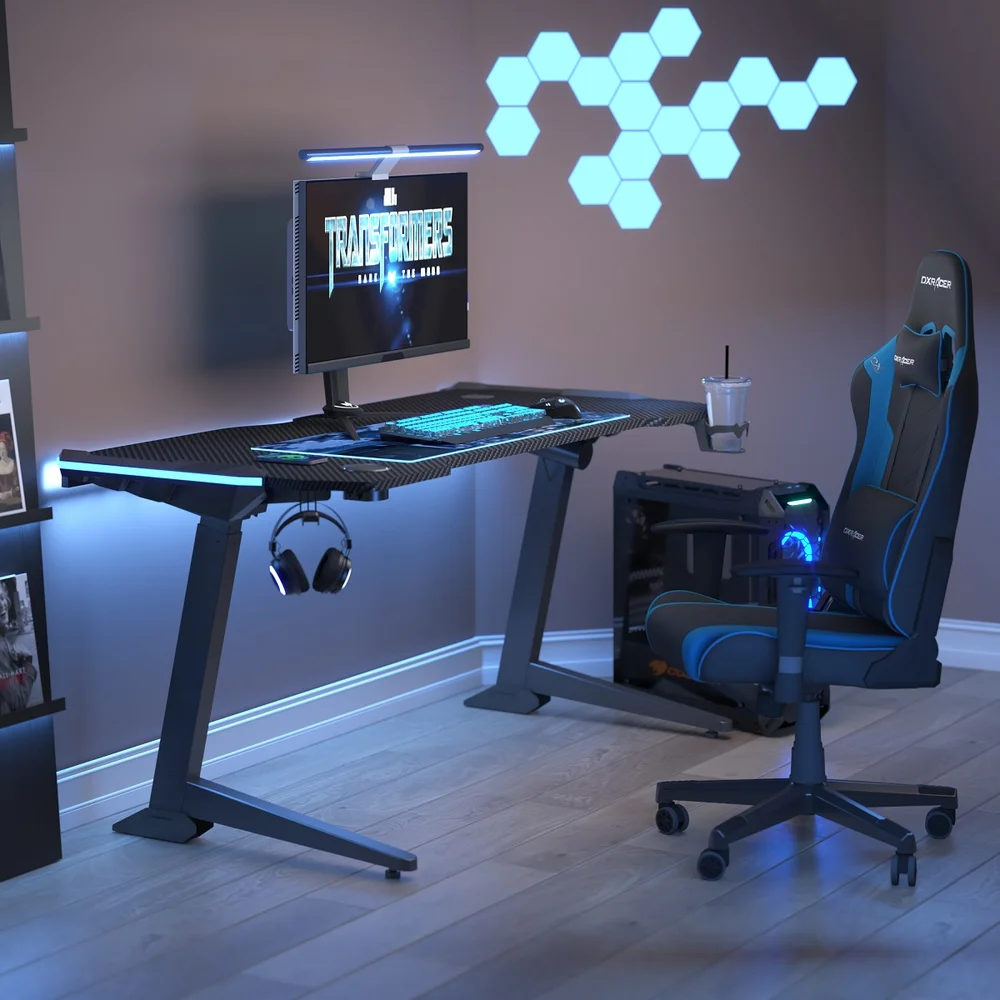 Mesa Gamer Com Altura Ajust vel El trica Flexispot Gt2 RGB Preta 1773346724